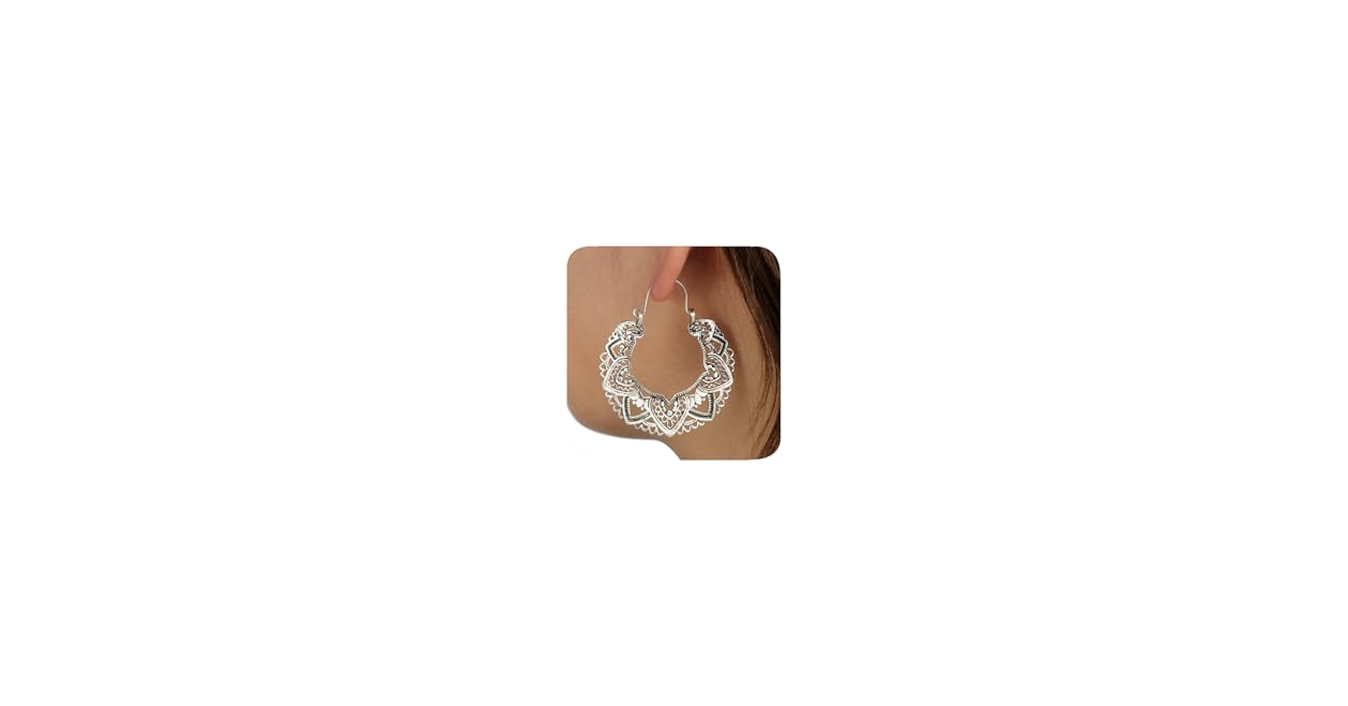 Amazon.com: Vintage 925 Sterling Silver Filigree Hoop